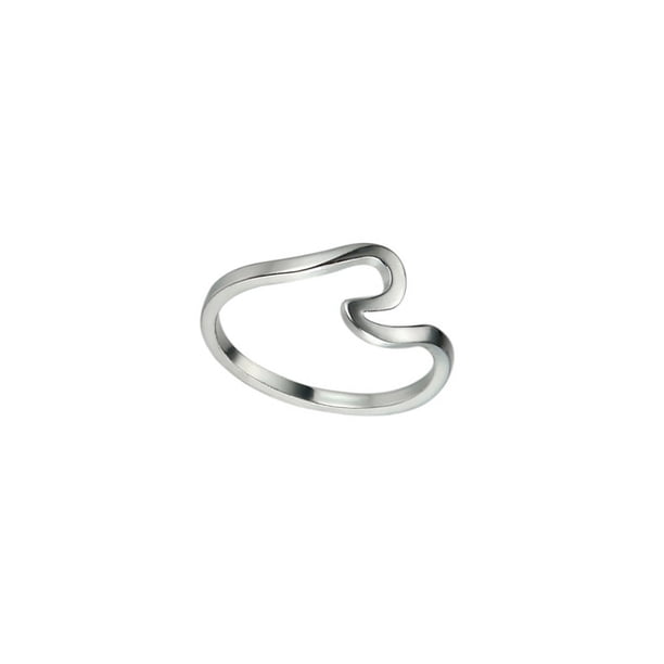 Minnieouse Anillo de mujer con forma ondulada de aleación de plata anillos simples decoración novia niñas dama joyería para citas fiesta decorativa Ropa, zapatos y accesorios Miscelánea Talla 9 Minnieouse AP013578-02