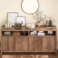 thumbnail image 6 of Fluted Storage Cabinet with Open Shelf,65" Morden Buffet Sideboard Coffee Bar Cabinet with Adjustable Shelves 4 Doors Coffee Bar Cabinet for Dining Room,Living Room,Hallway, 6 of 7