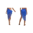 thumbnail image 3 of Pareos de Playa Bohemios para Mujer, Pareos de Transparente para Bikini, Faldas para Trajes de Baño. Azul Talla Única, 3 of 8