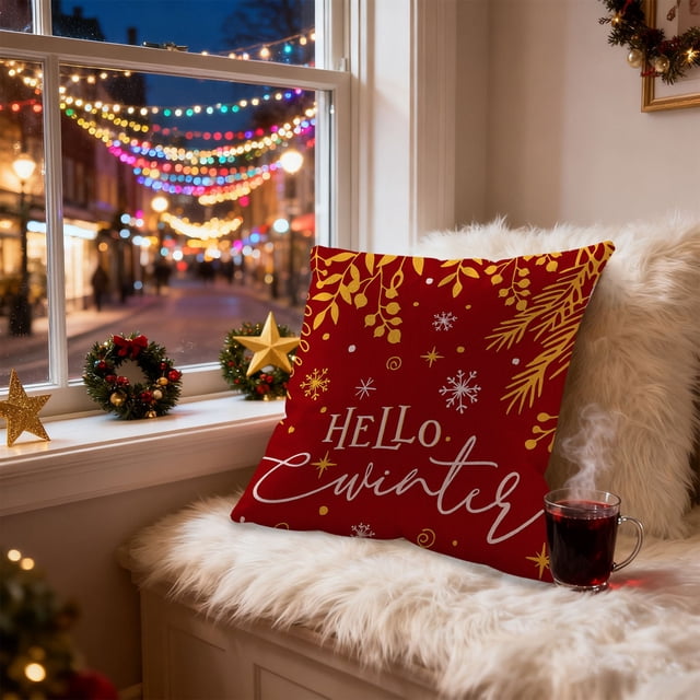 Christmas Pillow Cover Holiday Decoration Sofa Decoration Linen Pillow Home Sofa Holiday Decoration Pillow Cover