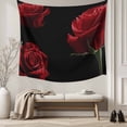 thumbnail image 5 of Red Rose Small Tapestry for Bedroom Wall Hanging Tapestry, Vintage Abstract Garden Flower Floral Black Ceiling Backdrop Tapestries Poster Blanket Wall Decor for Teens Room Living Room Dorm 23" x 28", 5 of 8