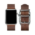 thumbnail image 3 of WFEAGL Genuine Leather Apple Watch Band 42/44/45mm Retro Strap (Brown with Silver), 3 of 8