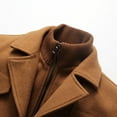 thumbnail image 6 of Christmas Clearance! AIEOTT Trench Coat for Men Winter Full Zip Up Jacket Solid Color Long Sleeve Jackets Stand Collar Peacoat with Pockets, 6 of 9