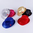 thumbnail image 4 of Gorra de espectáculo de magia para niños adultos, gorra de moda universal con lentejuelas plateadas, gorra de jazz, sombrero de magia de escenario, 4 of 6