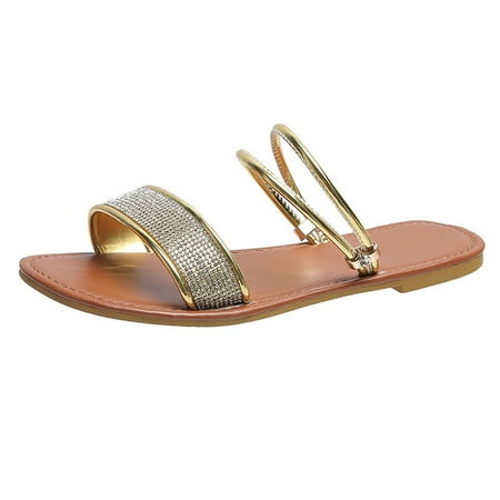 

Youmylove Women Leather Sandals Fashion Summer Sandals With Glittering Gold Bohemian Comfortable Stylish Shoes Ladies Footwear