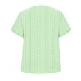 thumbnail image 5 of Weiqiqre Womens Tops Summer Business Casual Blouses V Neck Short Sleeve Shirts Hollow Out Cute Lace Tops, 5 of 5