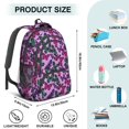 thumbnail image 5 of Purple Butterfly Pattern Cute School Backpack Bag with Padded Back and Adjustable Shoulder Straps 16.9 X 12.6 X 5.9 Inches, 5 of 5