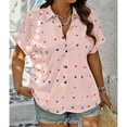 thumbnail image 4 of SOMER Plus Size Tops For Women Short Sleeve Women's Tops Button Down Plus Size T Shirts Blouse L, 4 of 6