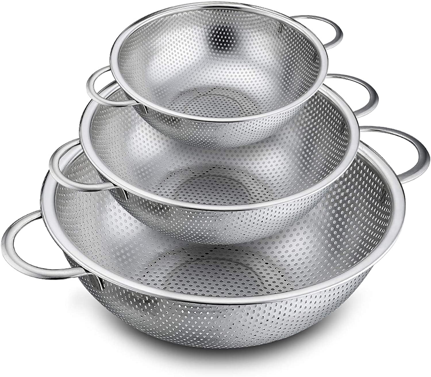Threesection colander, stainless steel microporous kitchen colander