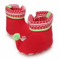 thumbnail image 5 of Zwiiyzr Baby Walking Shoes Christmas Gift for Boys Girls Slippers Cozy Fleece Booties Soft Bottom Warm Cartoon Socks Newborn Crib Shoes Red, 5 of 6