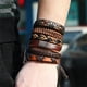 thumbnail image 2 of Pulsera joya Pulsera trenzada de cuero tejida a mano - Pulseras vintage de varias capas, 2 of 5