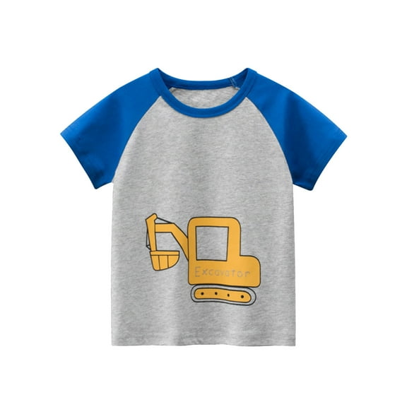 Ketyyh-chn99 Boys Tops Baby Boys' Toddler Kids Cars Short Sleeve Unisex T-Shirt Tee Cars Graphic Crewneck Cotton Big Boys Casual Summer Clothes T-Shirts Blue,6 Years