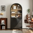 thumbnail image 4 of MINESTIA 61" arched bookcase, 5-Tier Farmhouse wooden arched cabinet with doors for Living Room Bedroom, 4 of 15