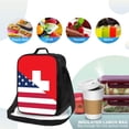 thumbnail image 4 of Rateoe USA Switzerland Lunch Bag Reusable Lunch Box with Shoulder Straps for Men Women Insulated Portable Lunchbox for adults Suitable for School Work Picnic, 4 of 7