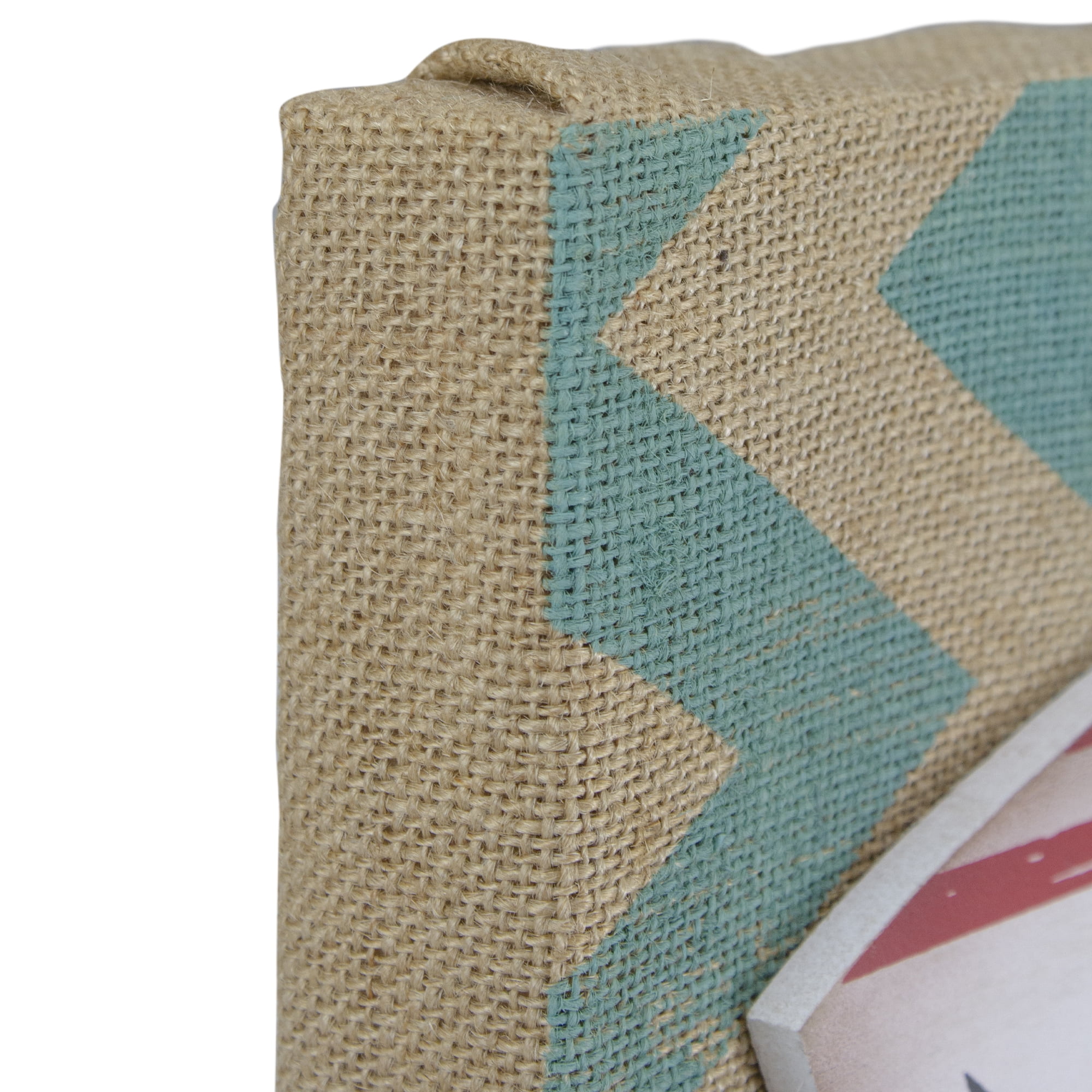 Beach Closed Shark Bitten Surfboard Linen Burlap Wall Art 24"