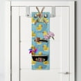 thumbnail image 2 of Yellow Bird Hanging Pocket Organizer, Cartoon Pattern of Ducks on Water with Crown, Printed Polyester Storage Bag with Pockets, 9" x 27", Deep Sky Blue Mustard, 2 of 2