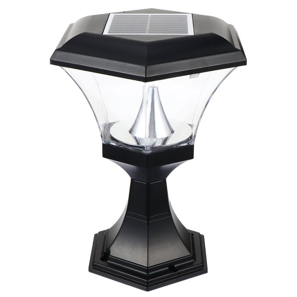 KAKOWELY Solar Garden Post Light Black Plastic for Yard Waterproof Intelligent Control Long Life,11.02"X7.68"X5.51"