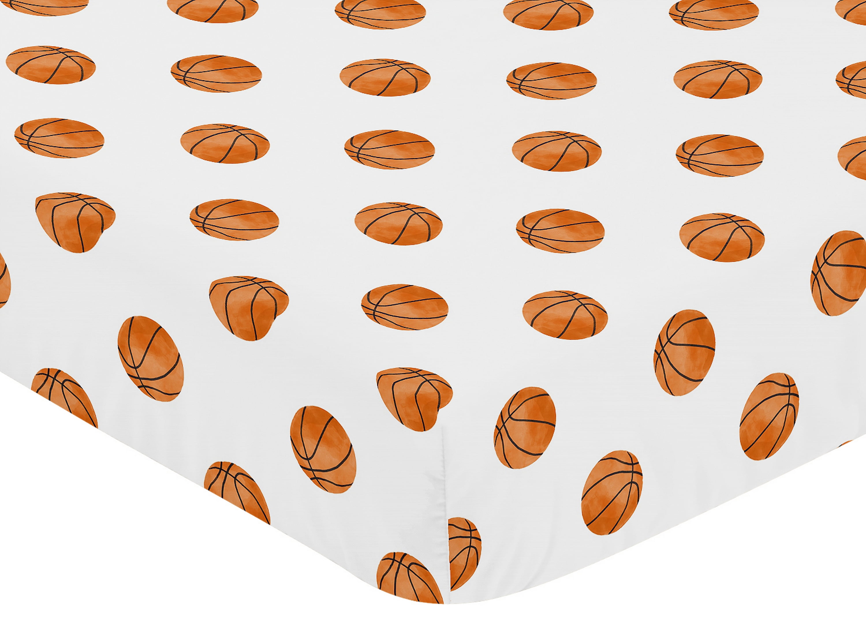 Sweet Jojo Designs Watercolor Sports Theme Orange and White Fitted Crib Sheet