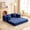 Blue, variant on FASTES 63" Convertible Sleeper Sofa Bed with Cylindrical Pillow, Corduroy Folding Mattress Couch with Fixed-Shape Frame, Floor Sofa Lounge Couch for Living Room, Brown