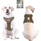 thumbnail image 2 of Arnés antitirones para perros, arnés táctico transpirable y ajustable para perros medianos y grandes, chaleco reflectante duradero, grado militar, talla L, marrón y verde., 2 of 5