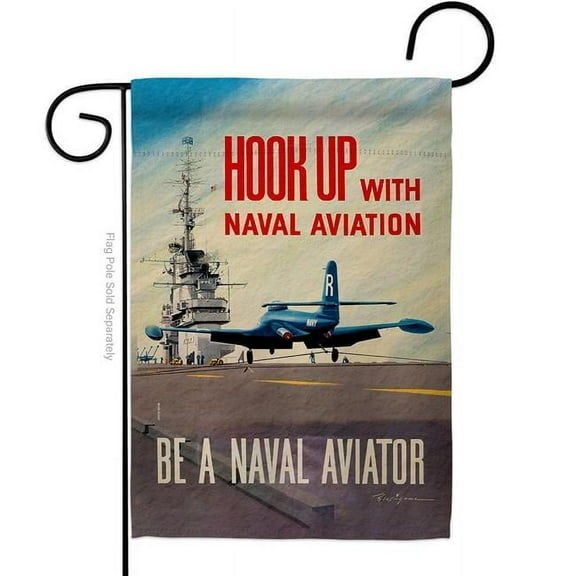 US Brotherhood  13 x 18.5 in. Hook Up Naval Aviation Garden Flag with Armed Forces Navy Double-Sided Decorative Vertical Flags House Decoration Banner Yard Gift