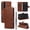 Brown, variant on Wallet Case for Samsung Galaxy A15 with Card Holder, PU Leather Flip Folio Shell Wrist Strap Stand Function Magnetic Closure Shockproof Protective Phone Cover for Samsung Galaxy A15, Black