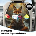 thumbnail image 5 of Naloa Streamside Meditating Fox 2Pcs Anti-Kick Back Seat Cover Kick Mat, Car Seat Protector with 3 Storage Pockets, 5 of 8