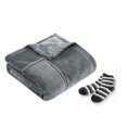 thumbnail image 2 of Chic Home Roux 1-Piece Solid Color Flannel Fleece Wrap, 22 x 88, Grey, 2 of 6