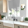 thumbnail image 5 of White Dandelion Tie Up Curtains for Windows, Adjustable Balloon Window Shades, Spring Plants Flowers Vintage Gray Kitchen Window Treatments Farmhouse Short Curtains with Rod Pocket 42"x45", 5 of 8