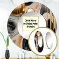 thumbnail image 3 of Designart "Mystic Gold & Noir Fusion I" Abstract Shapes Round Mirror Wall Décor Glam - Large Gold Round Mirror - Round Mirror 23" x 23" Inch, 3 of 5