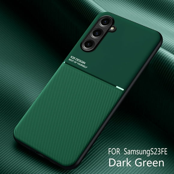 Slim Case for Samsun Galaxy S23 FE, Rugged PC +TPU Military Grade Shockproof Anti-Slip Cover, Magnetic Metal Plate Match with Car Mount Holder Lens Protection Case for Samsun Galaxy S23 FE, Green