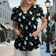 thumbnail image 3 of Towmus Christmas Scrub Tops Women Plus Size Fashion Casual Dressy Blouses Xmas Print Shirt Nurse Uniforms with Pockets S-3XL, 3 of 6