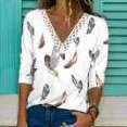 thumbnail image 1 of Hauts à Manches Longues pour Femmes Mode Décontractée Boutons Chandail en Molleton Imprimé Confortable Blouse, 1 of 5