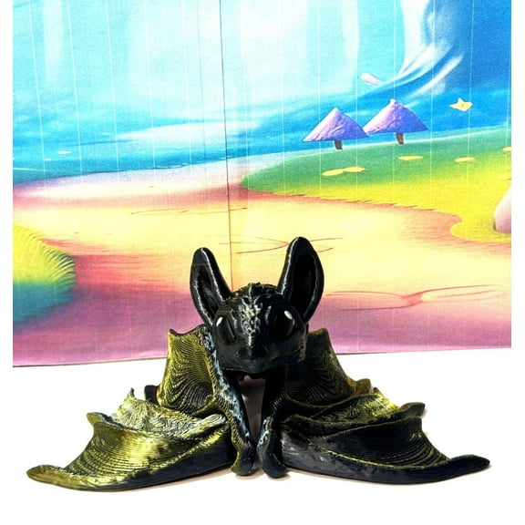 Cute Articulated Bat, 3D Printed Bat, Cinderbat for Halloween Decor, Spooky Poseable Trick or Treat Bats