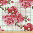 thumbnail image 2 of Ambesonne Floral Fabric by the Yard, Art Romantic Peony Petals, 5 Yards, Brown Pink and Magenta, 2 of 5