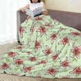 thumbnail image 6 of Honeii Lilies Flowers Print Fleece Blanket - Throw Blanket for Bed, Sofa, Couch, Camping, and Travel , Microplush Ultra Soft Warm Blanket-80"x60", 6 of 7