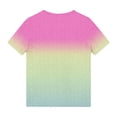 thumbnail image 4 of Zpanxa T Shirts for Girls Solid Color Round Neck Loose Fit Print Pattern Top Polyester Spandex 7-8 Years, 4 of 5