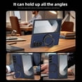 thumbnail image 4 of Case for Samsung Galaxy Z Fold 7, Carbon Fiber Texture, 360 Degree Rotating Ring Bracket, Compatible with MagSafe Wireless Chargers, PC Material Drop Protective Phone Cover for Z Fold 7, Darkblue, 4 of 7