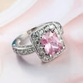 thumbnail image 2 of 3ct Princess Cut Pink&White CZ Band Women White Gold Filled Wedding Ring Sz 6-10, 2 of 4