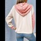 thumbnail image 5 of Sudadera con Capucha para Mujer, Cuello Abotonado, Cordón Ajustable, Sudadera Informal de Larga, Camisetas. Rosa M, 5 of 8