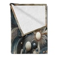 thumbnail image 2 of Ambesonne Abstract Fleece Throw Blanket Surreal Swirling Posh Art 70"x90" Dark Slate Blue and Tan, 2 of 5