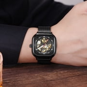 Chenxi Brand Top Mechanical Wristwatch Square Mesh Band Black Automatic Watch Waterproof Business Design For Man Clock - Mechanical Wristwatches