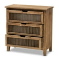 thumbnail image 3 of Baxton Studio Clement Rustic Transitional Medium Oak Finished 3-Drawer Wood Spindle Chest, 3 of 9