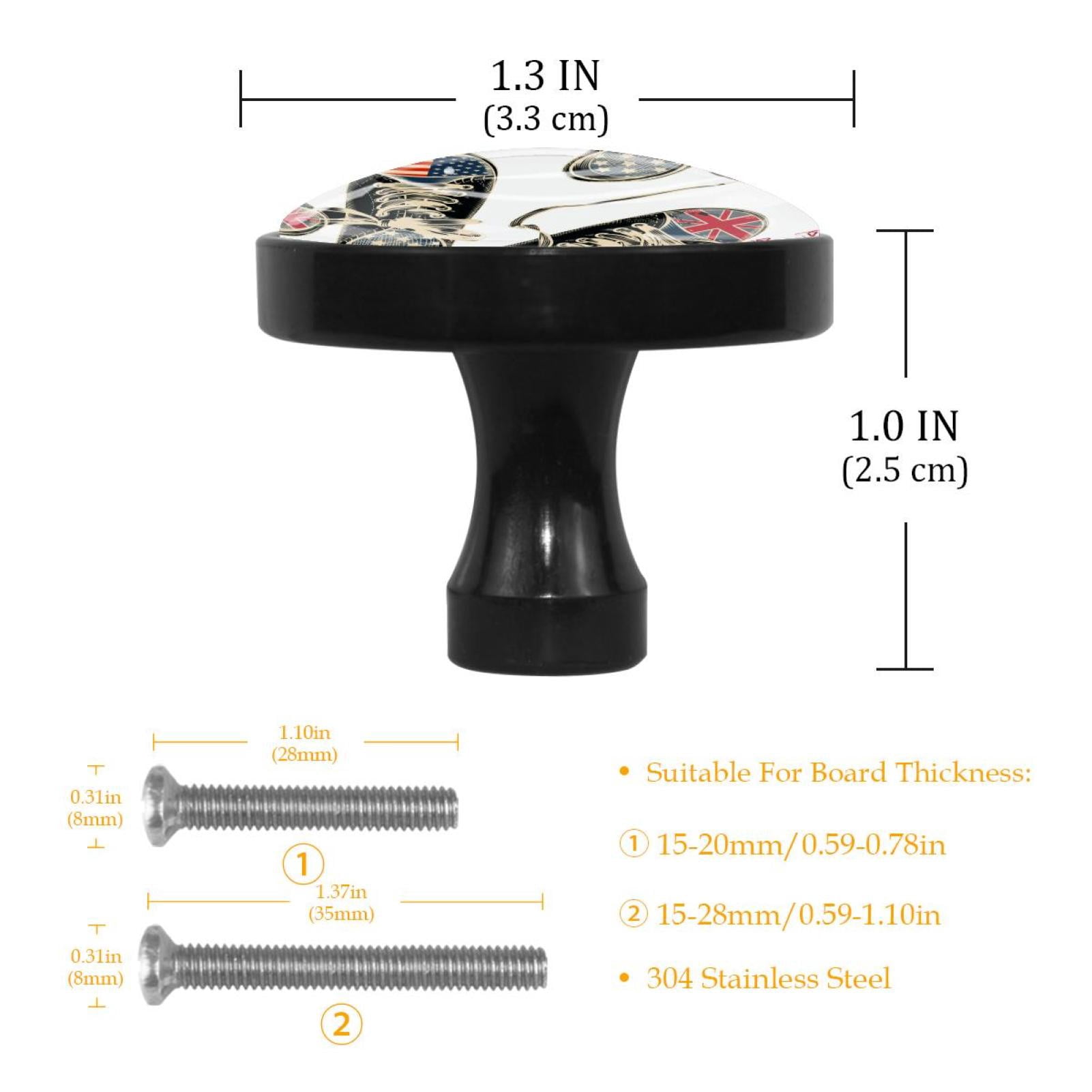 4 Pcs Sneaker Pattern Knobs for Kitchen Cabinet Cupboard Dresser Bookcase Drawer Pulls Handles Round Home Decor