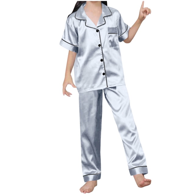 Niñas Ropa Color Sólido Manga Corta Traje de Hogar 60% Algodón 40% Lino, Invierno Bebé Niños Ropa Conjunto para Niño Pequeño