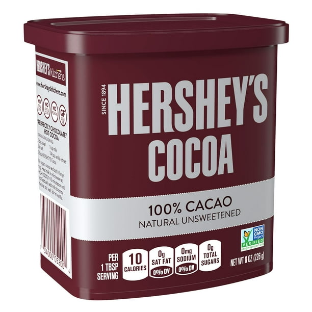 HERSHEY'S, Naturally Unsweetened Cocoa, Baking Cocoa, 8 oz, Container