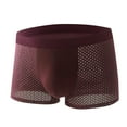 thumbnail image 4 of Mens Silk Underwear Big & Tall 4 Pack Boxer Briefs L-4X Plus Size Breathable Hollow-Out Stretchy Mid Waisted Multipack Boxers 2025, 4 of 7