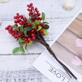 thumbnail image 3 of ROMANSENTIAL 5Pcs Red Artificial Berries PVC Picks for Christmas Flower Basket Decor, 3 of 8