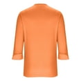 thumbnail image 5 of Womens Tops 3/4 Length Sleeve Summer Tunic T Shirts Ladies V-Neck Dressy Casual Ruffle Sleeve Blouses Orange M, 5 of 7