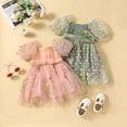 thumbnail image 2 of Gupgi Bambin Filles Robe de Fleur 12M 18M 24M 3T 4T Enfants Manches Courtes Robe en Mesh Froncé Robes de Princesse Bébé Été, 2 of 8